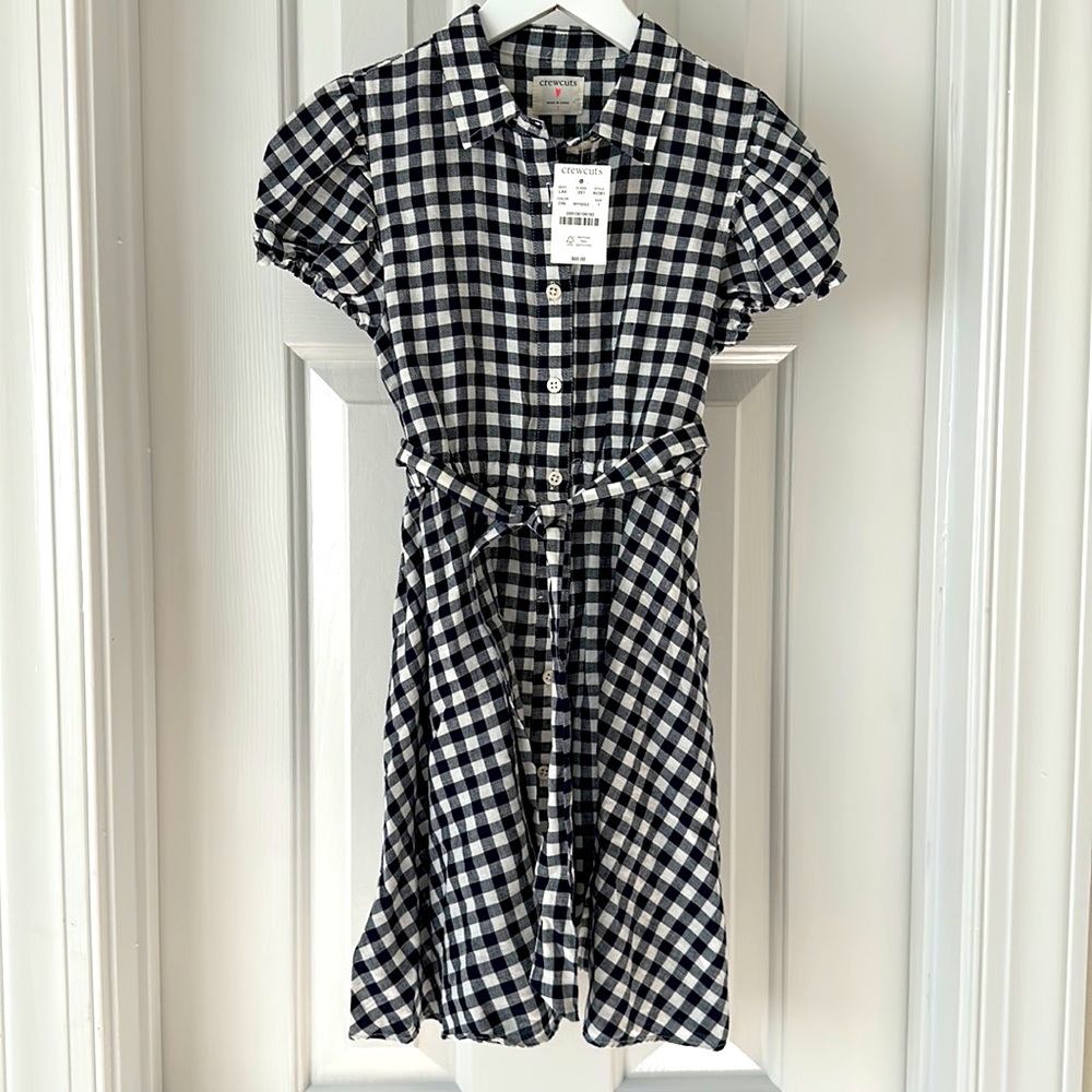 Crewcuts Navy Gingham Dress, Size 7